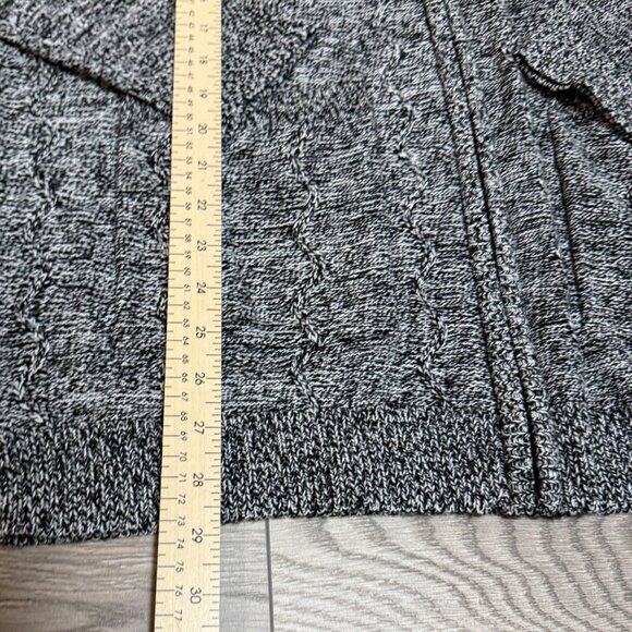 CW Classics Cable Knit Cardigan Sweater Size 1X Textured Zip Up Black White - Picture 10 of 14